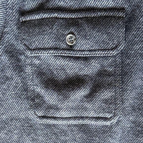 True Classic Blue Button-Down Shirt Jacket - fleece - Picture 3 of 7